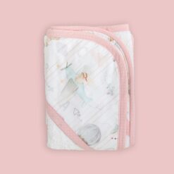 Accappatoio neonato aeroplani rosa