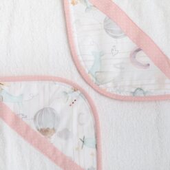 Accappatoio neonato aeroplani rosa