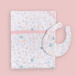 Set lavetta bavaglino coniglietti rosa