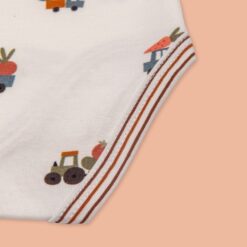 Body neonato a manica lunga in cotone certificato OEKO-TEX® con fantasia trattori – Let the Cat In